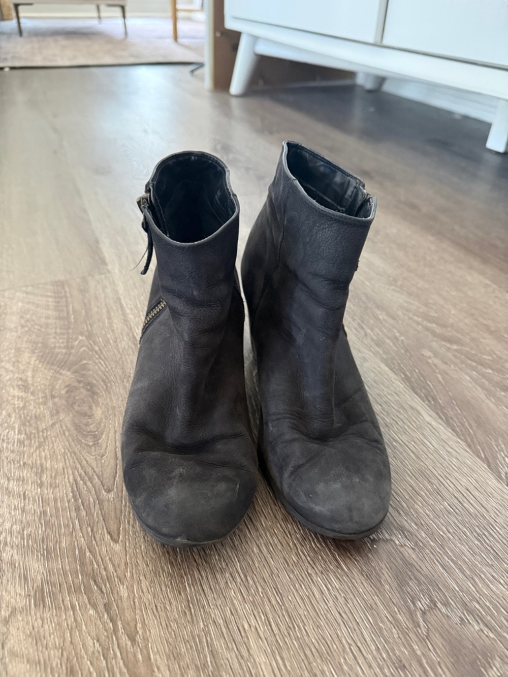 bp Black Ankle Booties with Side Zip